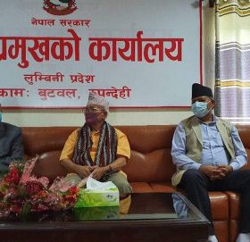 लुम्बिनीका नवनियुक्त प्रदेश प्रमुख र मुख्यमन्त्रीबीच भेटवार्ता