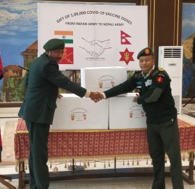 Indian Army gifts 100,000 COVID-19 vaccine doses to Nepali Army