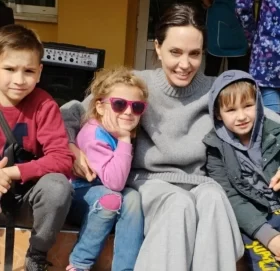 Angelina Jolie makes surprise Ukraine visit, meets children