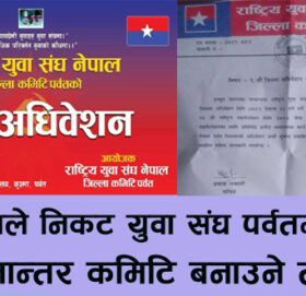 पर्वत एमाले निकट युवा संघ पर्वतमा विवाद, समानान्तर कमिटि बनाउने तयारी