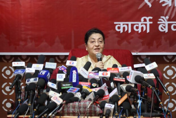 पत्रकार सम्मेलनमा विद्या भण्डारीको यस्तो छ वक्तव्य (पूर्णपाठ)